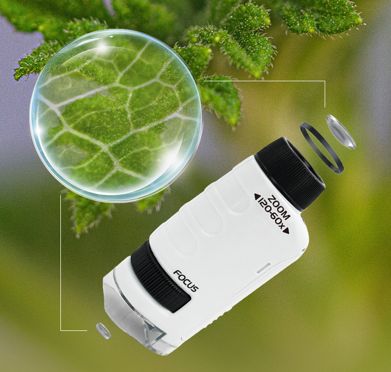 Kid's Portable Pocket Microscope (60-120x Zoom)