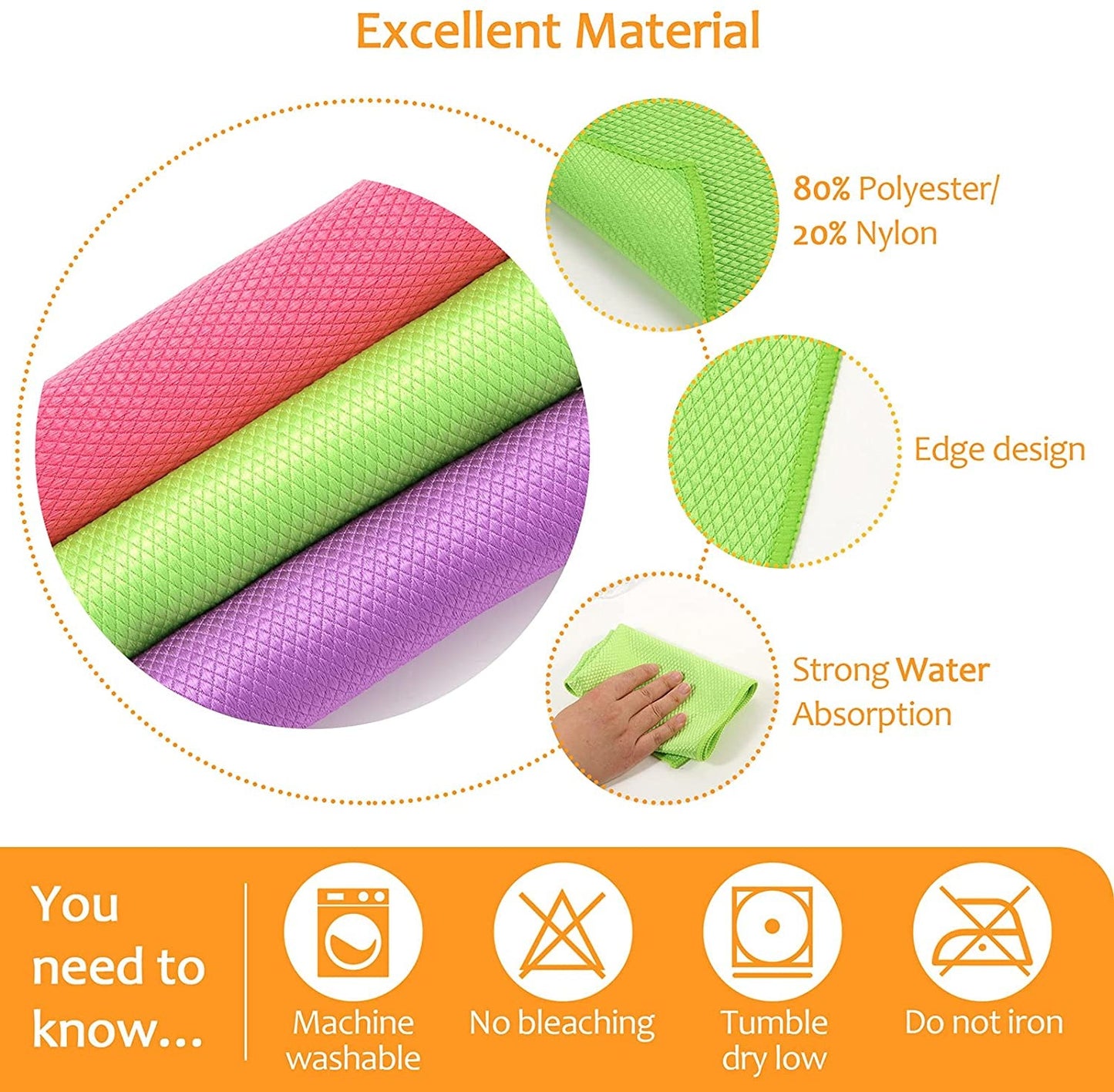 Microfiber Reusable Cleaning Cloth (Multi-Pack)