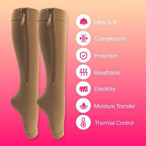 Zipper Compression Socks (1 Pair)