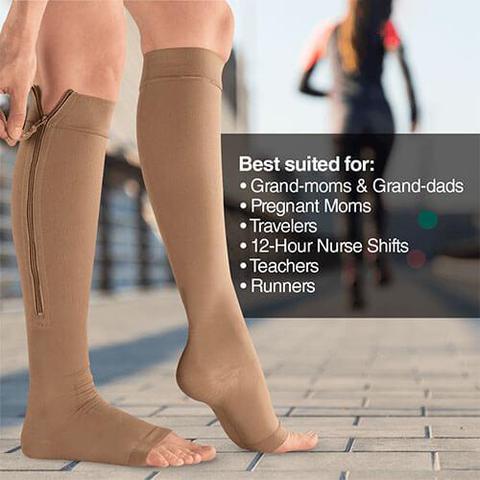 Zipper Compression Socks (1 Pair)