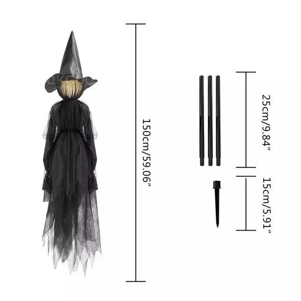 Glowing Halloween Witch Stake Decoration